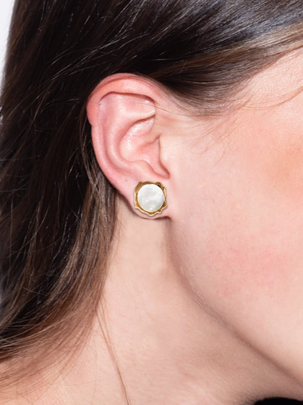 Diana Stud Earrings-Modern Pearl
