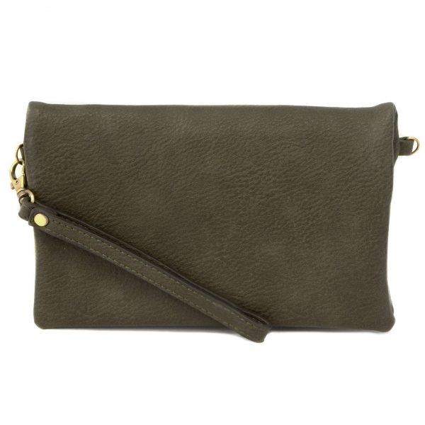 Olive Green Leather Clutch- Marcello Bamboo Woven Leather