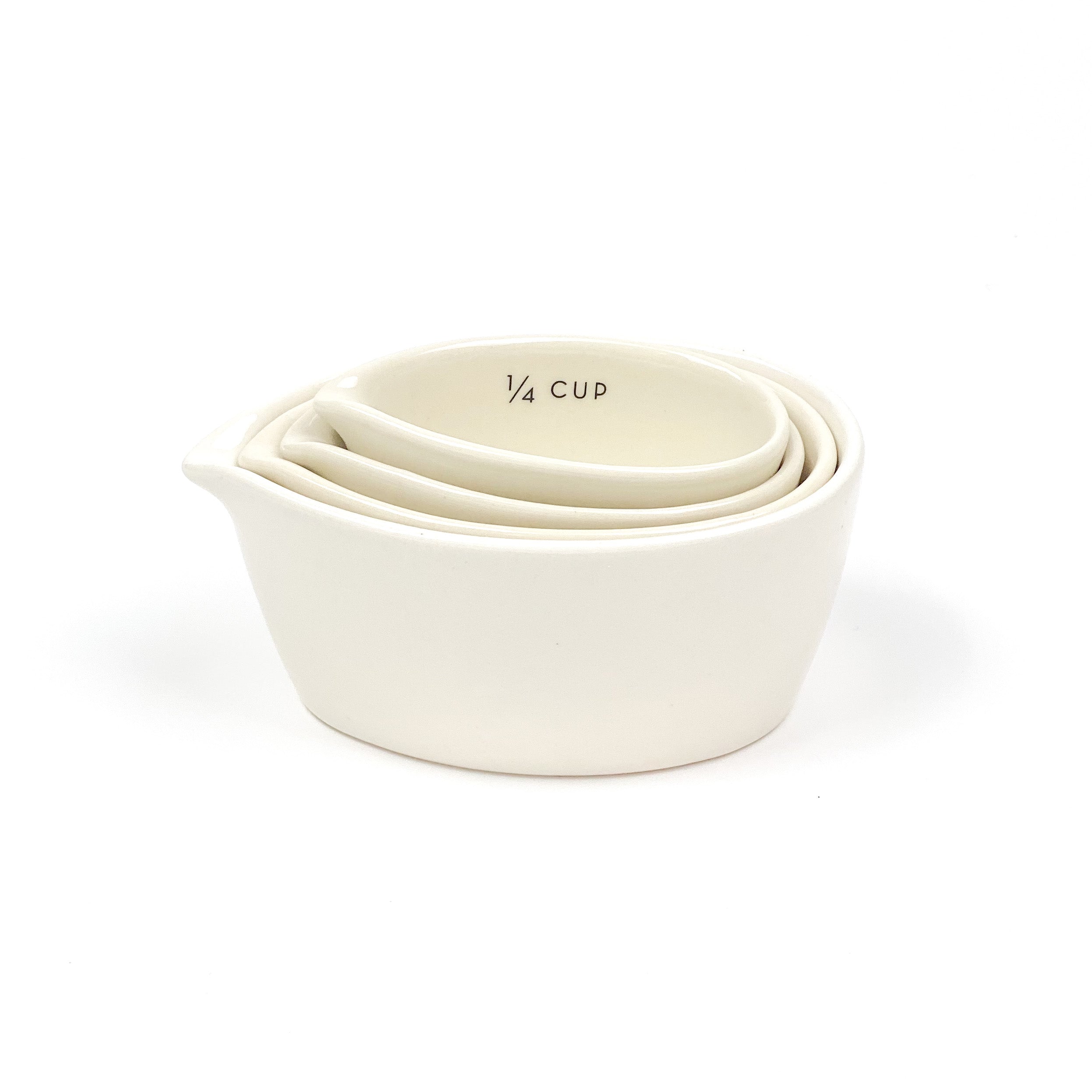 White Stackable Measuring Cups, Set of 4