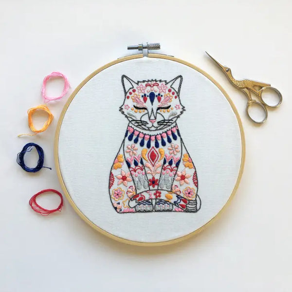 Monfince Embroidery Diy Material Kit Embroidery Kit Cross Stitch Handmade  Cat Embroidery Kit 11.81*11.81